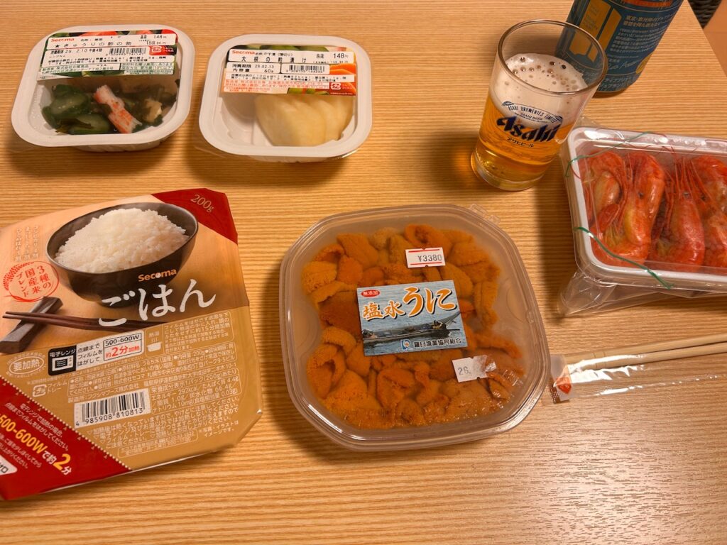 羅臼で購入したうにの写真